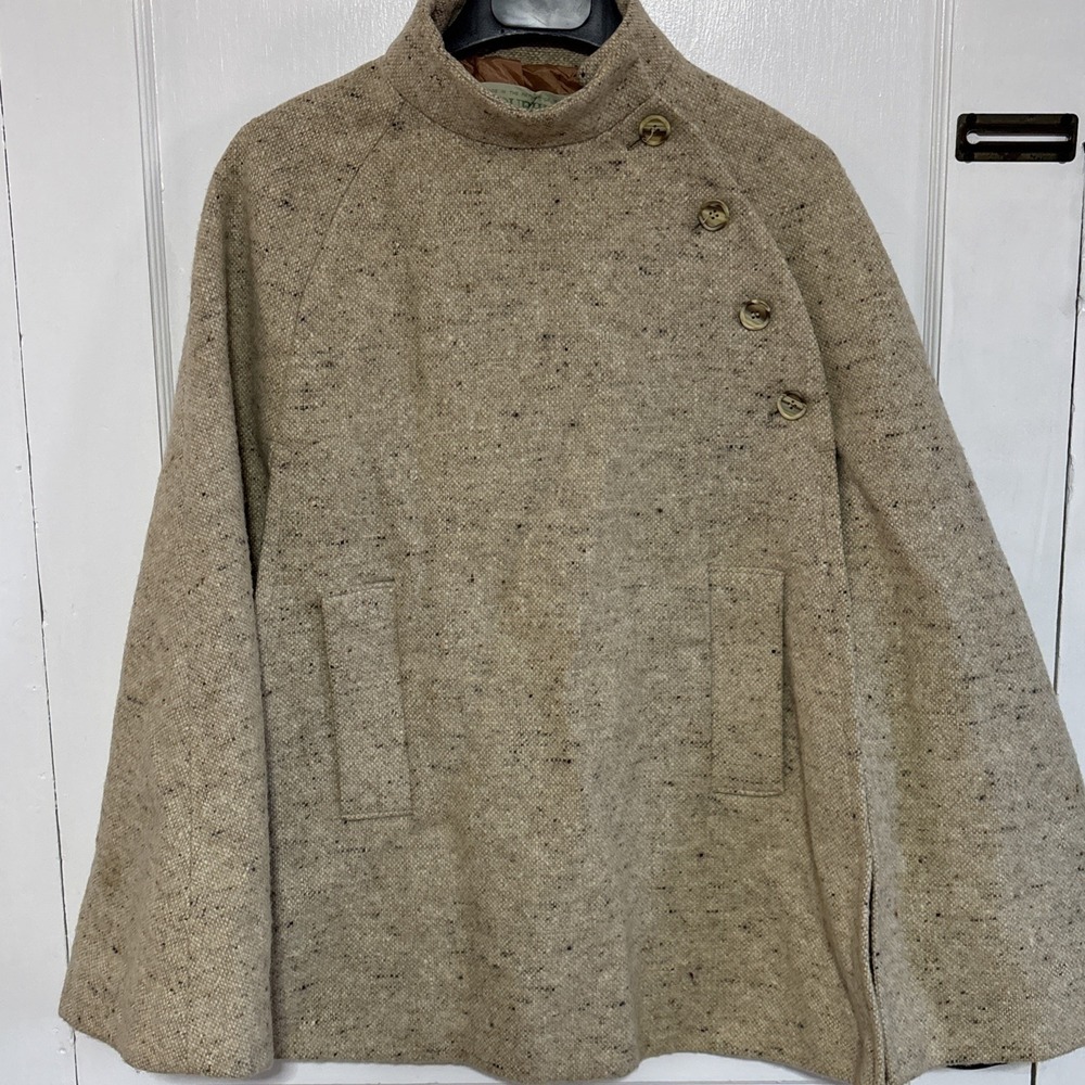 Vintage Hourihan Dublin Ireland Heavy Wool Cape Coat Cloak Ireland Large